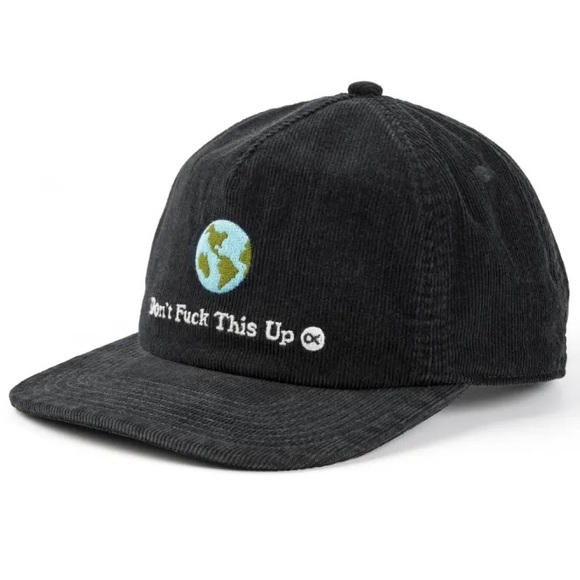 OUTERKNOWN Don’t F This Up Black Corduroy Embroidery Cap - Picture 1 of 7